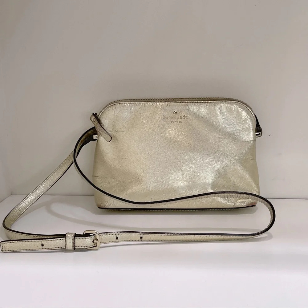 Kate Spade New York Crossbody Bag Gold & Metallic Leather
